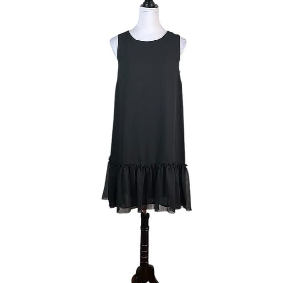 Tommy Hilfiger Women’s Black Sleeveless Swing Dress With Ruffles, Size 8, NWT - Picture 1 of 9